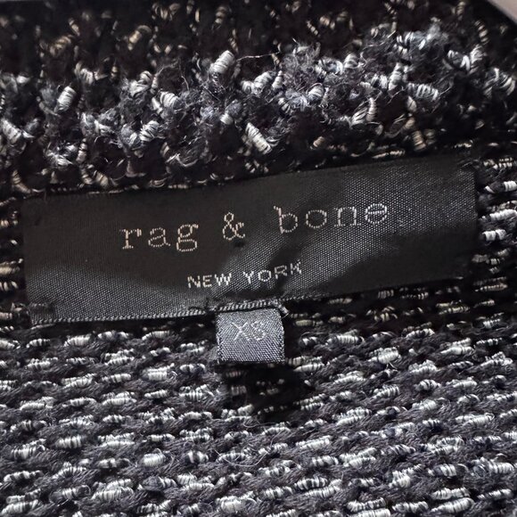 Rag and Bone Metallic Knit Moto Zip Cardigan Sweater - Picture 5 of 6